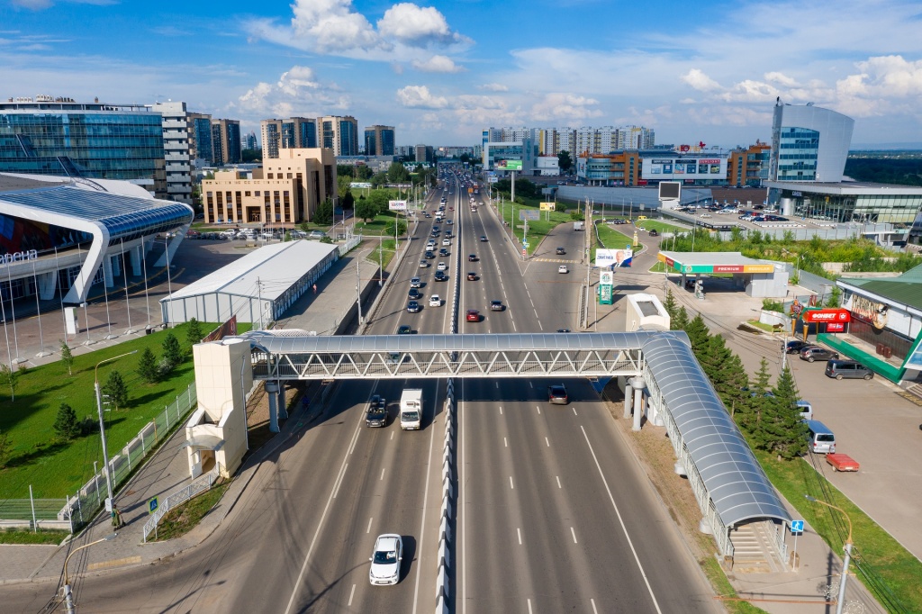 Partizan Zheleznyak Street near Crystal Arena, Krasnoyarsk