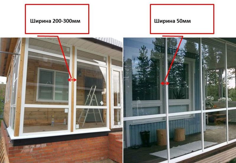 Фото: деревянный каркас и оконные рамы съедят до 30 см светового проема на каждом соединении – в 6 раз больше, чем алюминиевый профиль