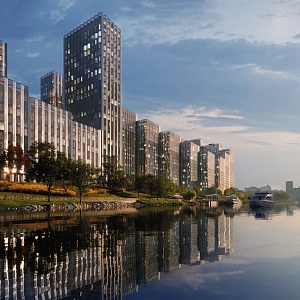 Алюминиевая архитектура жилого квартала набережной Москвы-реки